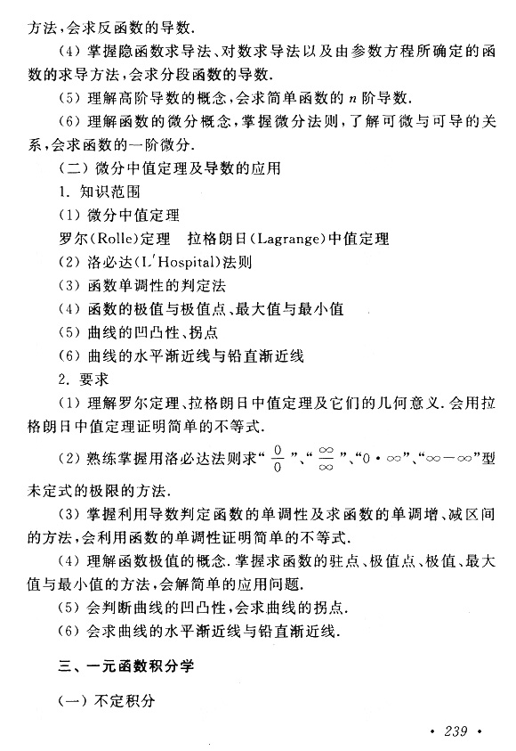 2018年成考專升本高等數(shù)學(xué)(一)考試大綱